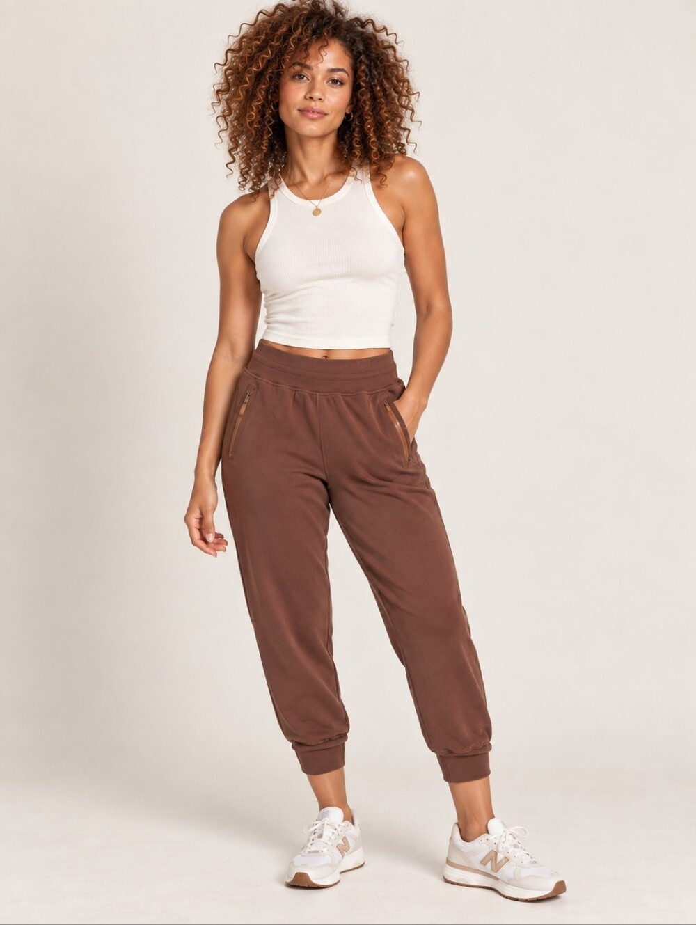 ❤️ NWOT! SPIRITUAL GANGSTER HIGH RISE JOGGERS, BROWN, LARGE